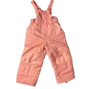 Cat & Jack Toddler Girls Pink Bib Overalls Snow Pants, Size 2T